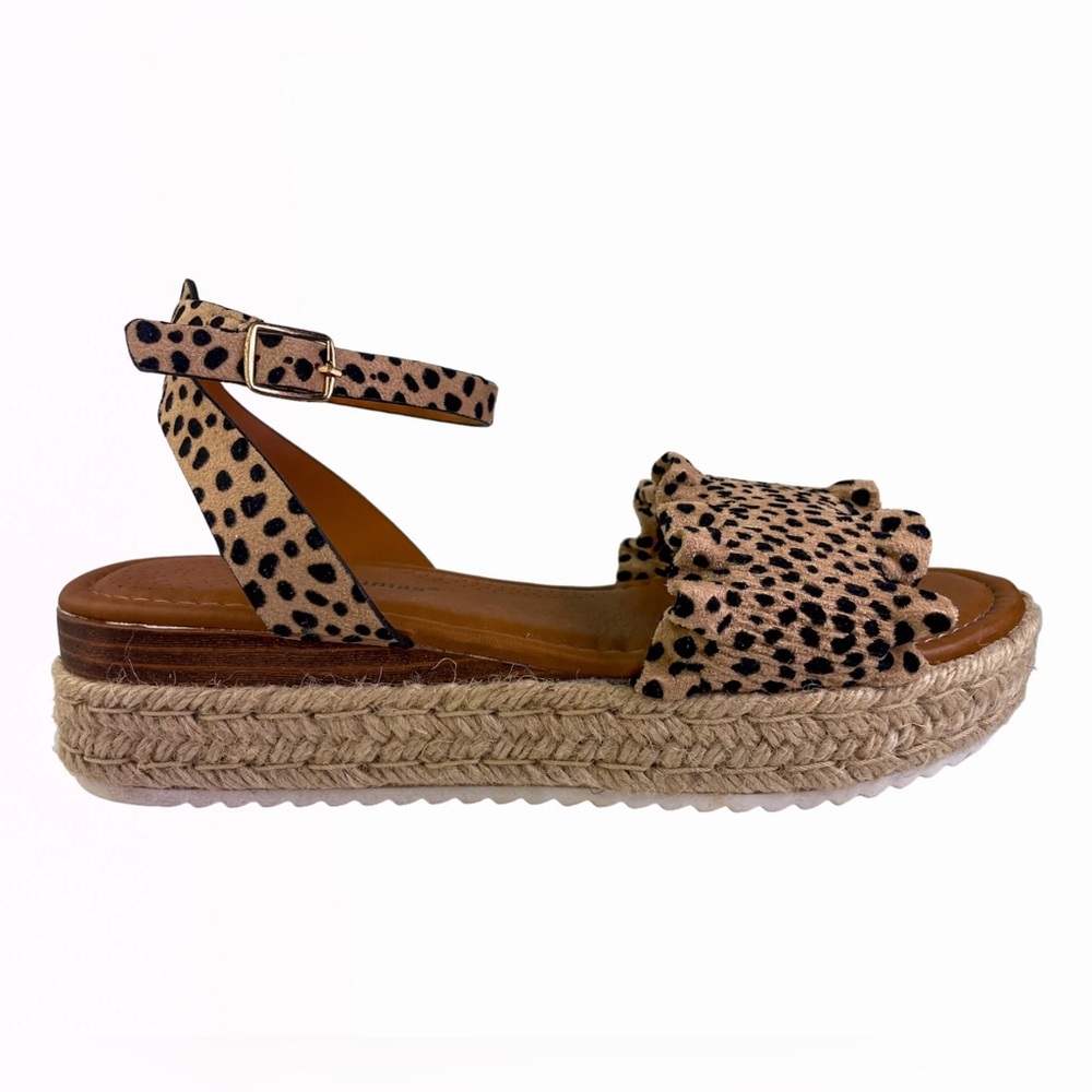 Leopard Print Espadrille Sandals